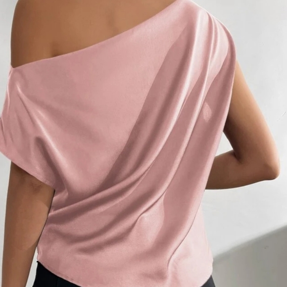 Pink Batwing Assymetrical Top - Picture 2 of 5